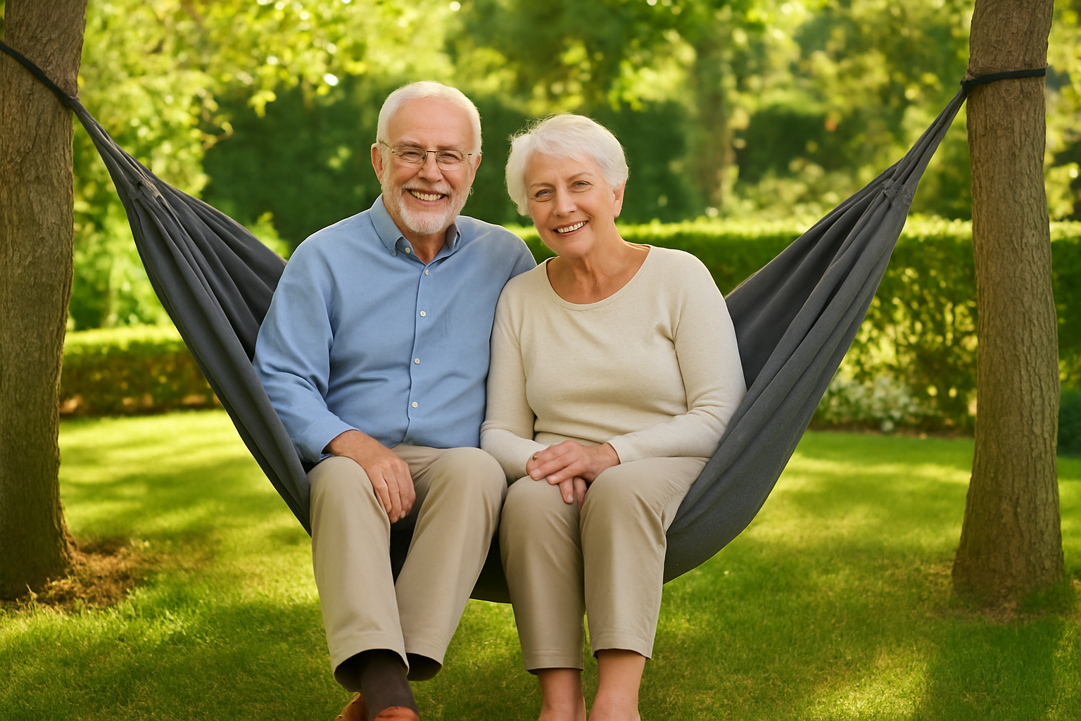 Afbeelding van HSXL Dubbele Hangmat Grijs - 1 of 2 Persoons - Lig Oppervlak 190x150cm - Lengte 260cm - 98e5 f10a 452c bbb4