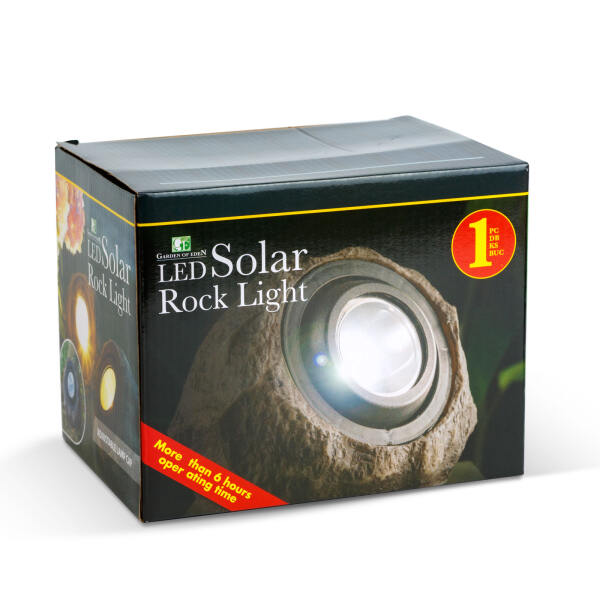 Afbeelding van Garden of Eden - Solar Steen Grondspot LED - XL - Tuinverlichting / Sfeerverlichting - 20 x 12 x 16 cm - Rots