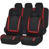 Afbeelding van Universele stoelhoezen auto - Zwart/Rood - Stoelhoes voor in de auto - Complete set - Stoelhoezenset - 991b