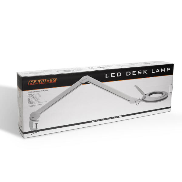 Afbeelding van Handy - Grote Bureau Loeplamp met Tafelklem - Vergrootglas met verlichting - Op Netstroom - 130MM Glas - Loep
