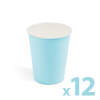 Afbeelding van Kartonnen Bekertjes Blauw 250ml 12 stuks - Wegwerp Bekers - Feest/Verjaardag / Limonade Bekertjes - Feestjes