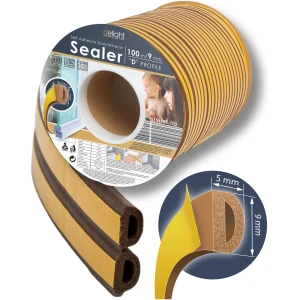 Afbeelding van Tochtstrip voor Deuren op Rol - Tochtband voor Ramen - 100 Meter - Zelfklevend - 'D' Profiel -