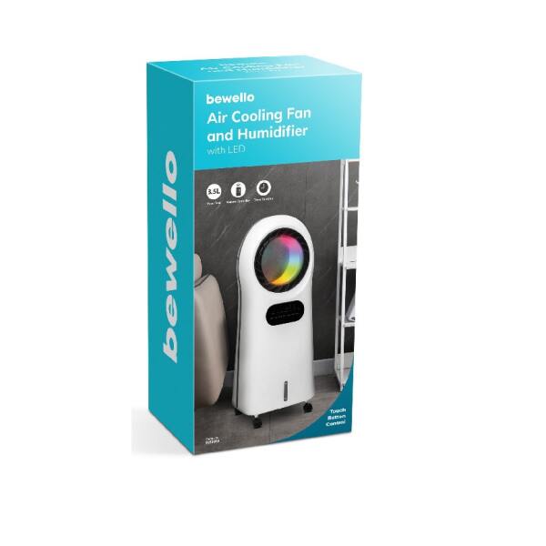 Afbeelding van Bewello® - Aircooler / Mobiele Airco Ventilator met RGB licht- Luchtkoeler met Koelelementen en