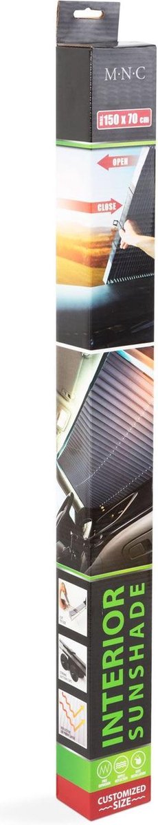 Afbeelding van MNC Zonnescherm Binnenkant Voorruit Auto - Autozonnescherm -150x70x6cm - Zonwering - Auto Gordijn -