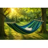 Afbeelding van HSXL Dubbele Hangmat Blauw met Spreidstok en Touwen - 1 of 2 Persoons - Lig Oppervlak 190x150cm - Lengte
