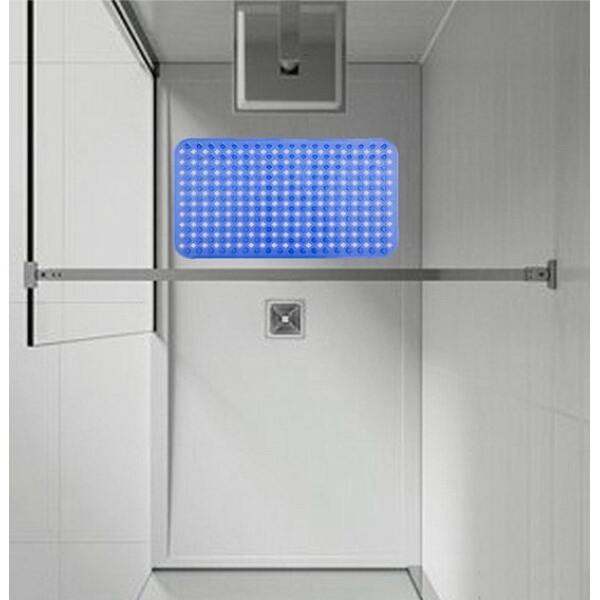 Afbeelding van HSXL - Antislipmat - 88x40CM - Incl. Netspons -Antislip Douchemat / Badmat Blauw met Zuignappen – Mat voor