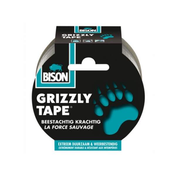 Afbeelding van Bison - Grizzly Duct Tape - Super Sterk - Verstevigd materiaal - Zwart - 10 meter - Waterbestendig /
