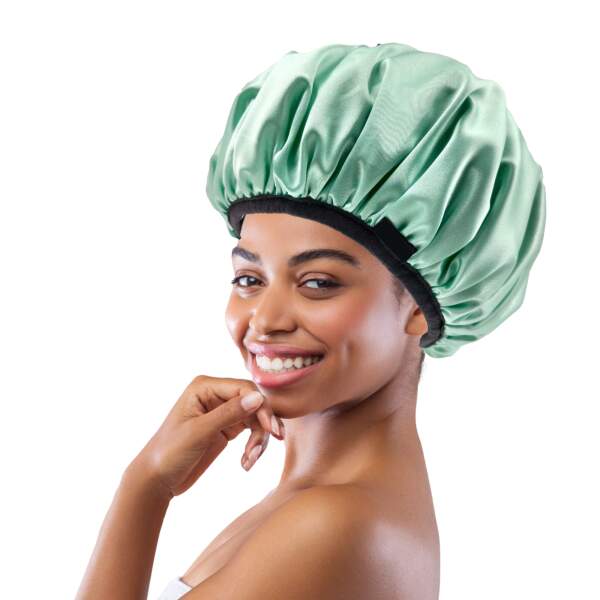Afbeelding van 3 in 1 Douchemuts Dames - Haarhanddoek Microvezel, Slaapmuts Satijn en Douchemuts in 1 - Hoofdhanddoek