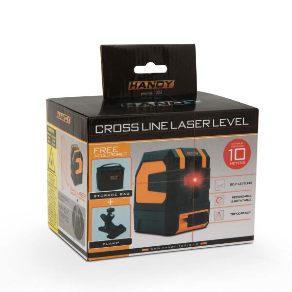 Afbeelding van Handy - Kruislijnlaser met Opbergtas en Klem - Zelfnivellerende Kruis Laser - a6b7 2541 4112 ab79