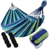 Afbeelding van HSXL Dubbele Hangmat Blauw met Spreidstok en Touwen - 1 of 2 Persoons - Lig Oppervlak 190x150cm - Lengte