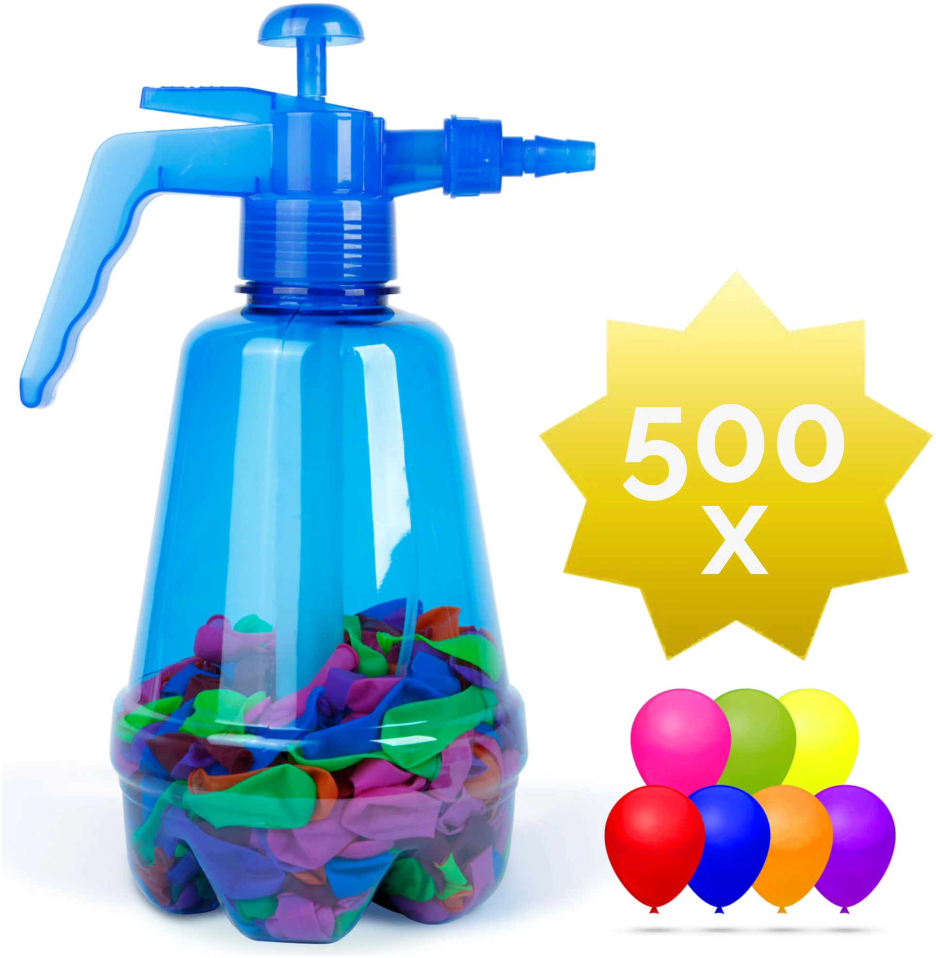 Afbeelding van 500x Waterballonnen - met Herbruikbare 1.7 Liter Waterballonvuller Pomp - Waterballon Set - Zomer - Ballonnen
