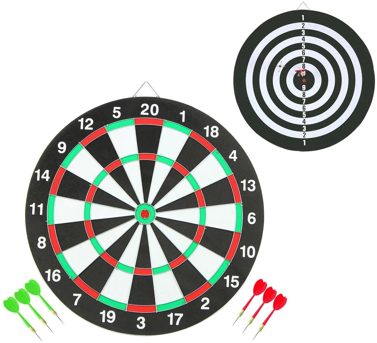 Afbeelding van Dubbelzijdig Dartbord Ø bord 37cm - Met 6 pijlen - acae d97d 40d6 a115 a38bcecbd613