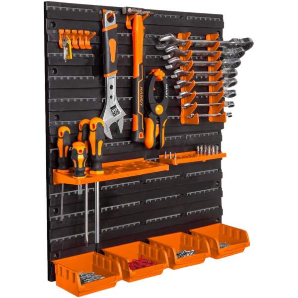 Afbeelding van Handy - Wand Gereedschapshouder voor in Garage of Schuur - 2 Panelen - Met toebehoren! -