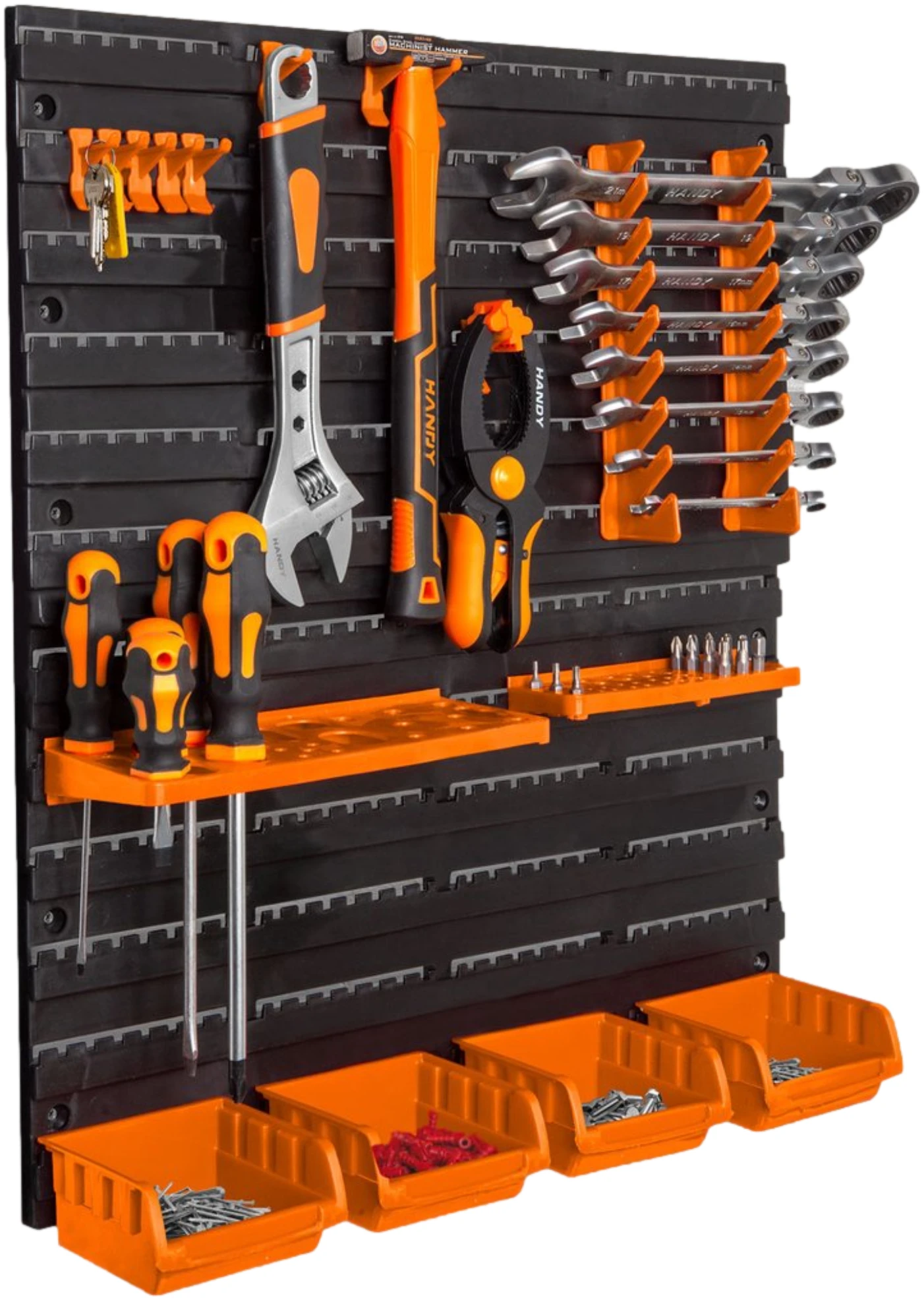 Afbeelding van Handy - Wand Gereedschapshouder voor in Garage of Schuur - 2 Panelen - Met toebehoren! -