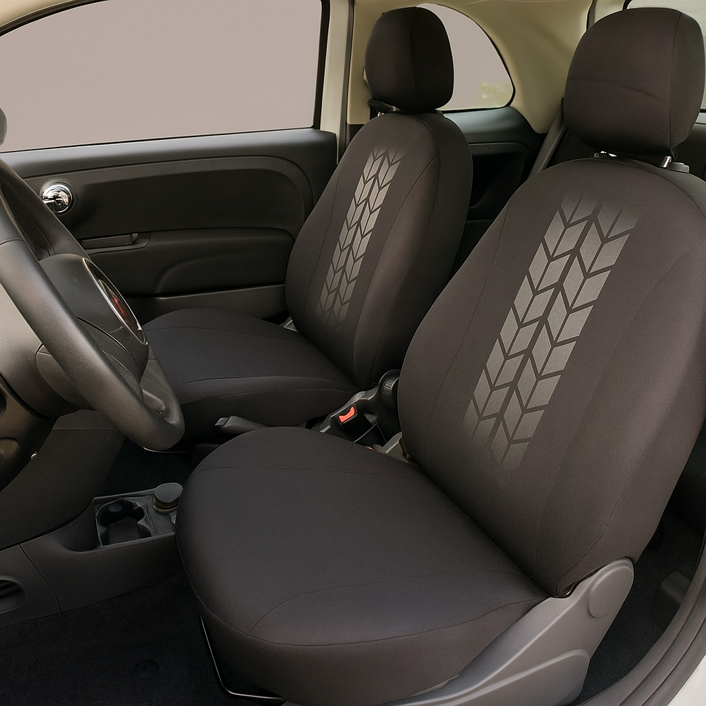 Afbeelding van Universele stoelhoezen auto - Zwart/Grijs Antraciet - Stoelhoes voor in de auto - Complete set -