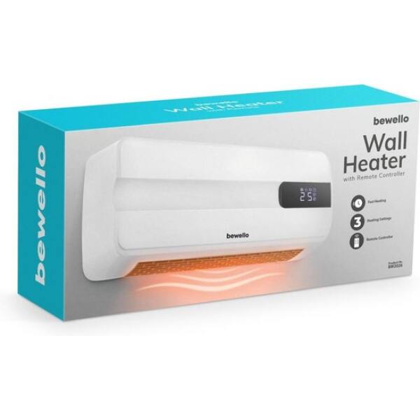 Afbeelding van Elektrische Verwarming Kachel Wand Hangend met Thermostaat - Ventilator Functie - Wandbevestiging - tot 30m2