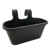 Afbeelding van Rechthoekige Hangende Kunststof Balkon Plantenbak/Bloembak met Haken - Bloempot voor Reling - 38 x 18 x 18 cm