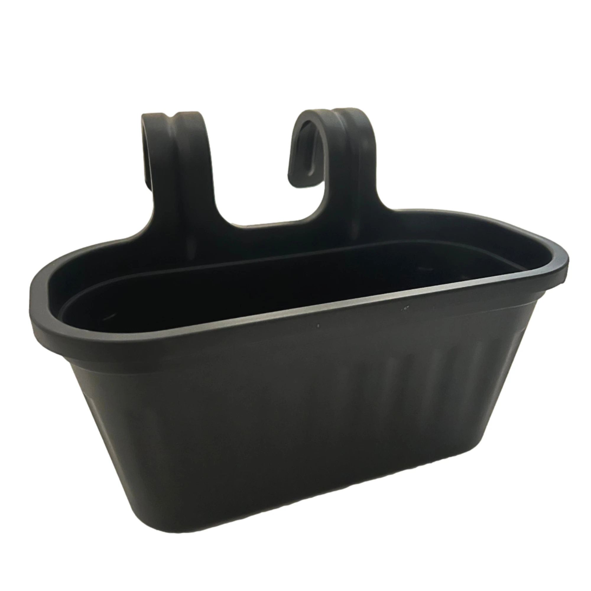 Afbeelding van Rechthoekige Hangende Kunststof Balkon Plantenbak/Bloembak met Haken - Bloempot voor Reling - 38 x 18 x 18 cm