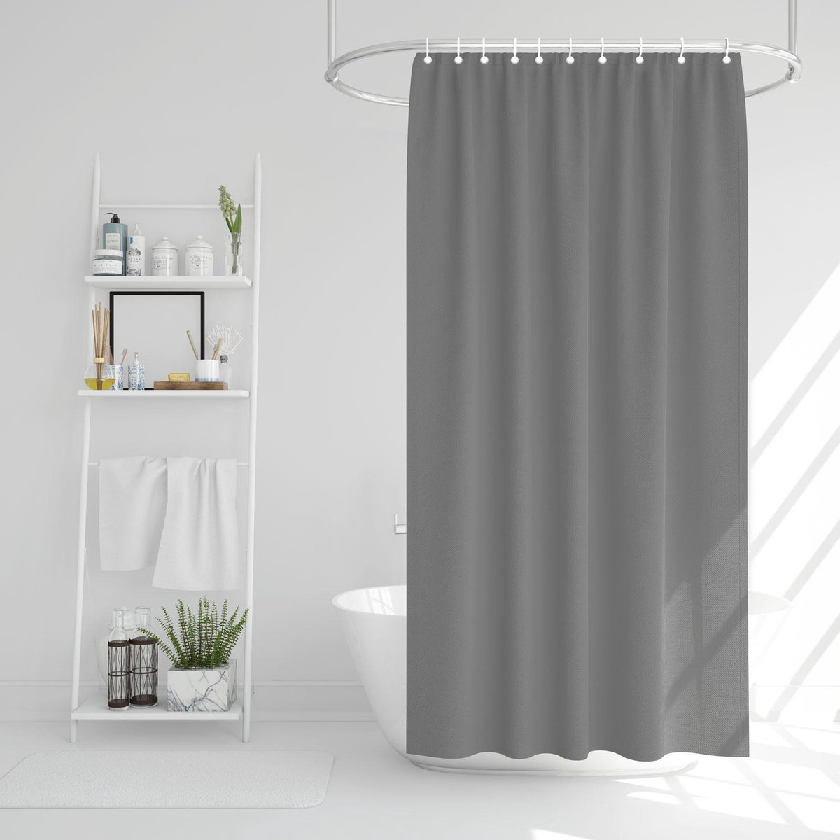 Afbeelding van Family Pound - Douchegordijn - Grijs - 1 Stuk - 178 x 183 CM - met Metalen ogen - BPK - b1fd b9eb 4822 9e19