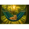 Afbeelding van HSXL Dubbele Hangmat Blauw met Spreidstok en Touwen - 1 of 2 Persoons - Lig Oppervlak 190x150cm - Lengte