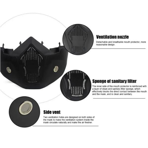 Afbeelding van Motor Masker - Ski Bril - Scooter - Helm - Snowboardbril - Airsoft Masker - Multifunctioneel - Zwart - b41b