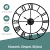 Afbeelding van HSXL - 60cm Grote Stille Wandklok Landelijk en Industrieel uit Zwart Metaal - Groot - 60 cm - Metalen