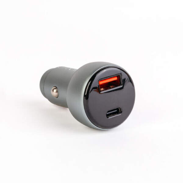 Afbeelding van Autolader 12v en 24 v - USB A & USB C - Auto oplader USB - USB C autolader 2 poorten - Auto lader -