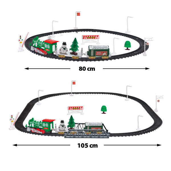Afbeelding van Bewello - Kerst Trein - Kersttrein met licht en geluid - 27 delig - Kerstdecoratie - op Batterijen - b695