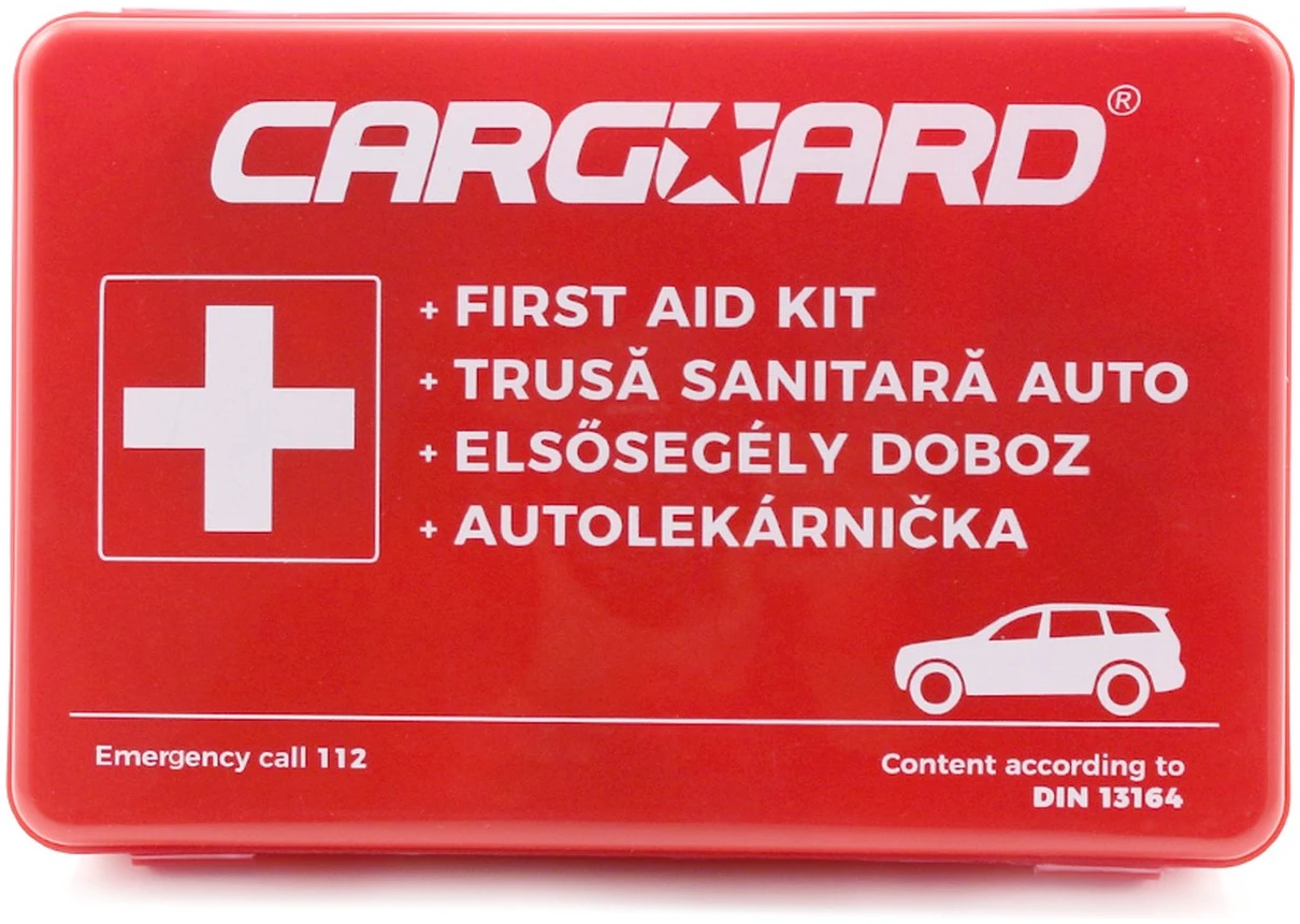 Afbeelding van CARGUARD Verbanddoos EHBO KIT Koffer - 43-delig - Verbandtrommel Doos Auto - Rood - met Verband, Pleisters,