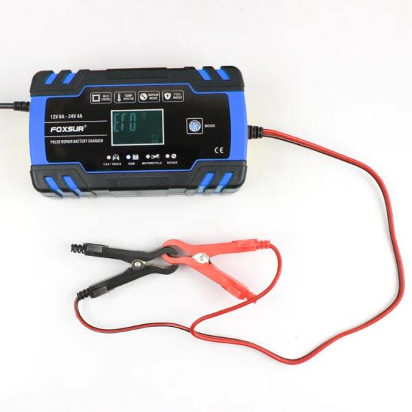 Afbeelding van FOXSUR - Acculader - Druppellader - voor 12v & 24v! - Geschikt voor Motor Auto Scooter Vrachtwagen Boot