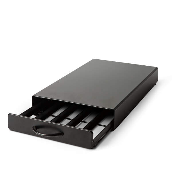Afbeelding van Capsulehouder met Lade Nespresso - Cups Houder voor 50 Koffie Capsules - Capsulehouders - RVS - Zwart - 365 x