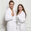 Afbeelding van HSXL - Luxe Badjas van Katoenen Badstof - Heren & Dames - XL - Wit - HOTEL Kwaliteit - 100% Katoen -