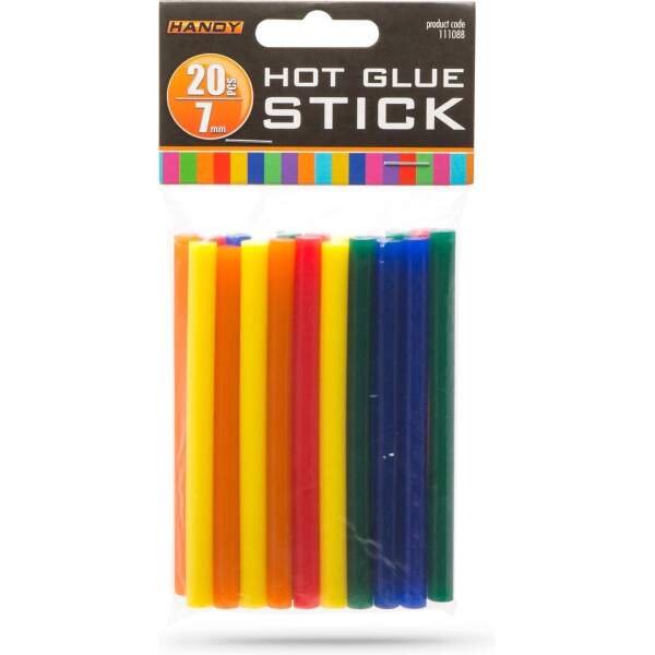 Afbeelding van Handy - Lijmpistool Vullingen Gekleurd - Lijmpatronen 7MM Rond - 100MM Lang - Lijm Patronen voor Lijmpistool