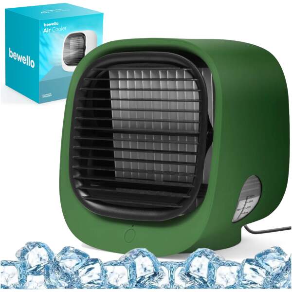 Afbeelding van Bewello® - Mini Ventilator voor Bureau - USB Ventilator met Luchtkoeler - Kleine Tafelventilator Airco -