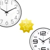 Afbeelding van HSXL - Kleine 30cm Design Wandklok met Stil Quartz Uurwerk - Zwart / Wit - HSM001 - Analoog - Klok Modern -