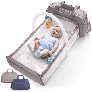 Afbeelding van Luiertas met Verschoonmat - Luiertassen met Babybed - Grote Luiertas met Wieg - Luiertas Verzorgingstas met