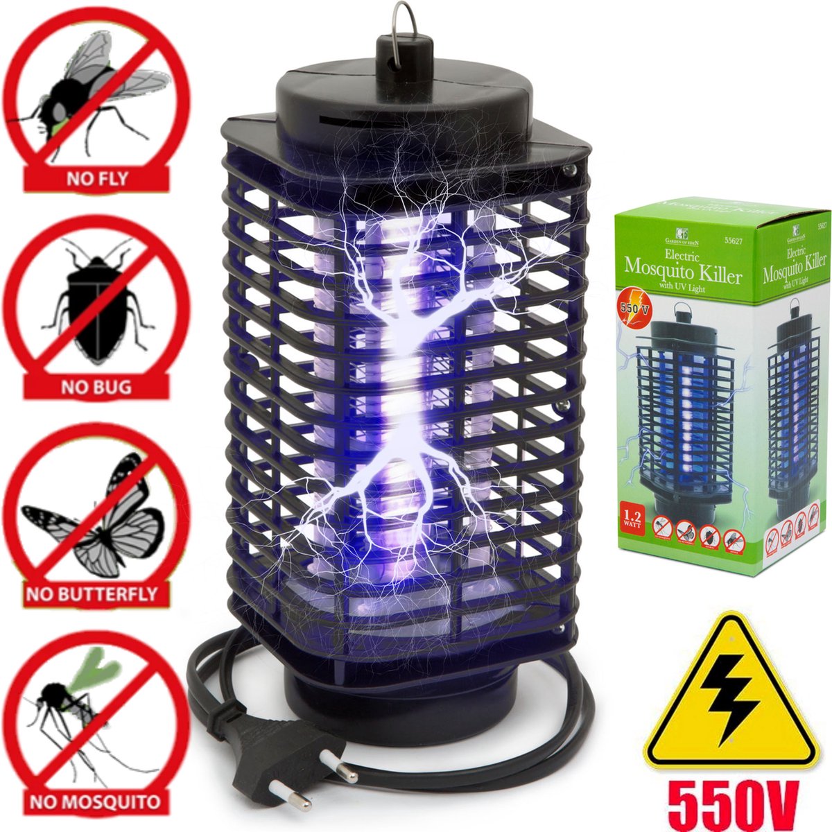 Afbeelding van Garden of Eden - Vliegenlamp Vliegenvanger - Elektrische Muggenlamp - 500V - tot 40m2 - Insectenlamp - bdf8