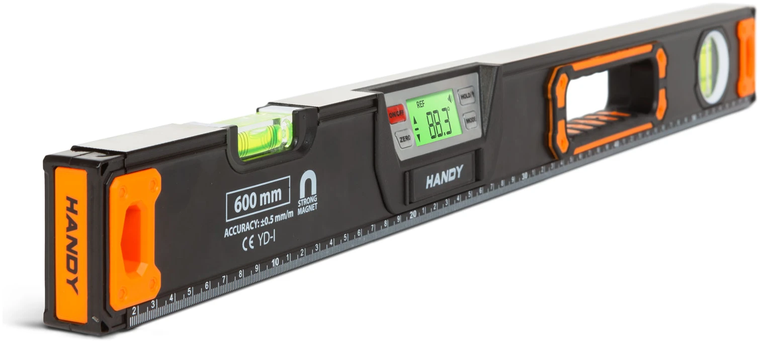 Afbeelding van Handy - Digitale Magnetische Waterpas met Magneet en Geluidsignaal - 60CM - LCD Scherm - Tolerantie 0,5mm/M -