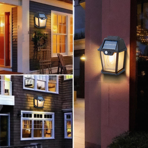Afbeelding van Landelijke Hangende Tuin Lantaarn met LED Bol lamp Solar - Windlicht op Zonne-Energie - Wandlamp voor Buiten