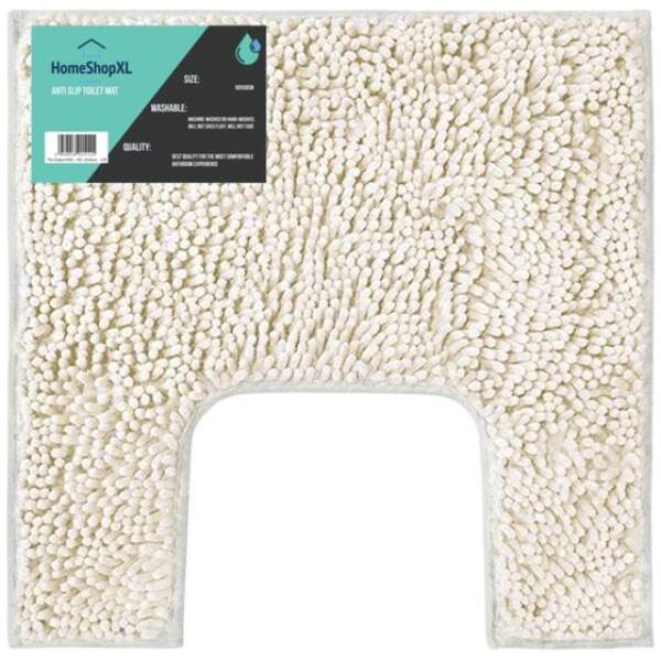 Afbeelding van WC mat - 50x50cm - Gebroken Wit Ecru - Antislip Toiletmat Douchemat Badkamermat of WC mat - c1a5 dde9 4c51
