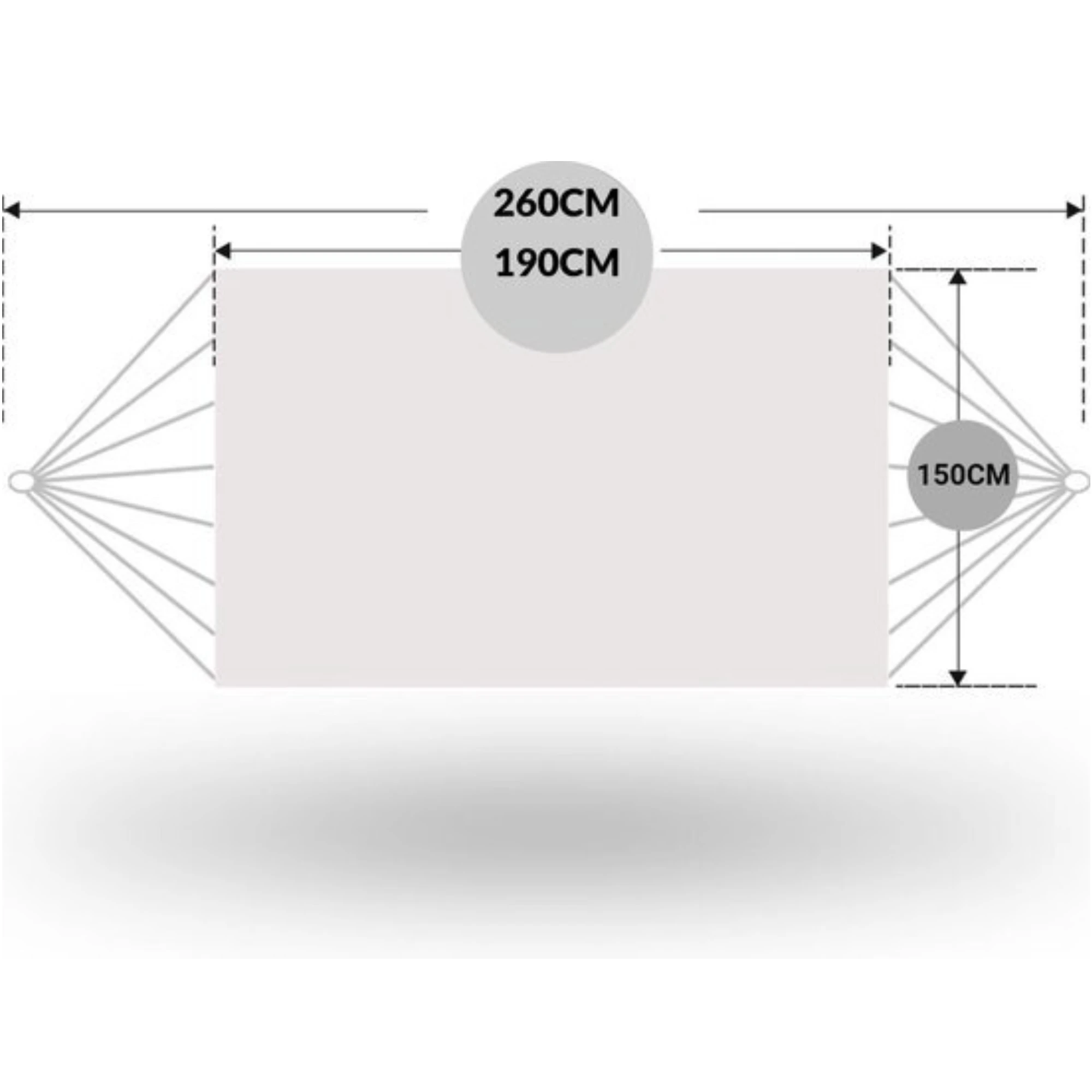 Afbeelding van HSXL Dubbele Hangmat Blauw met Spreidstok en Touwen - 1 of 2 Persoons - Lig Oppervlak 190x150cm - Lengte