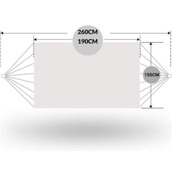 Afbeelding van HSXL Dubbele Hangmat Blauw met Touwen - 1 of 2 Persoons - Lig Oppervlak 190x150cm - Lengte 260cm - c2e0 5a8b
