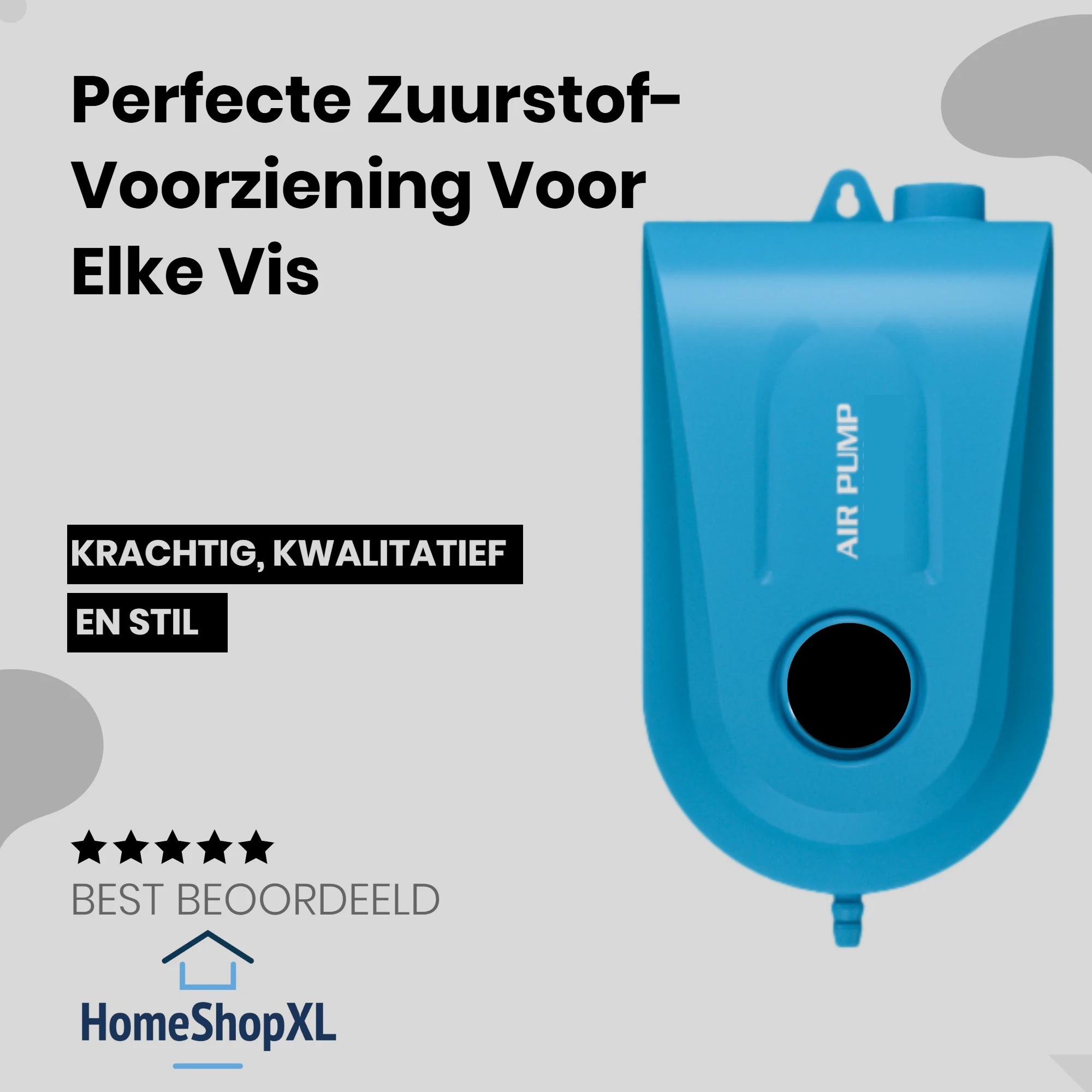 Afbeelding van Aquarium Luchtpomp met Luchtsteen Set - Zuurstof Pomp Netstroom - 6W - 360L/uur (traploos verstelbaar met