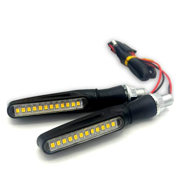Afbeelding van HSXL - 2 stuks LED Motor Richtingaanwijzers Dynamisch - Motorknipperlichten - Universeel - Buigbaar -