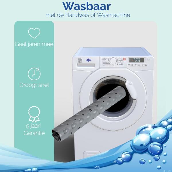 Afbeelding van HSXL - Antislipmat - 70x40CM - Incl. Netspons - Antislip Douchemat / Badmat Grijs *Massage door