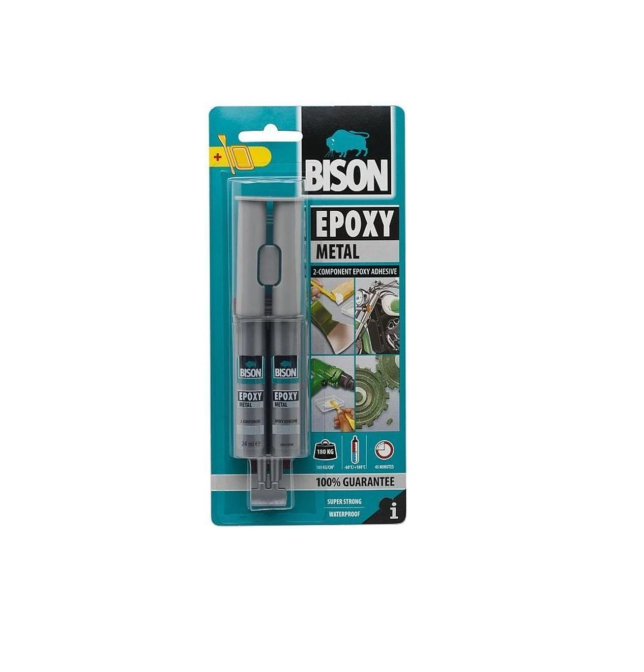 Afbeelding van Bison - Epoxy lijm voor Metaal, Steen, Beton, Polyester Reparatieset - Vloeibaar staal - 2 componenten -