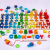 Afbeelding van Visjes Vangen Spel met Letter Puzzel en Telraam - Houten Educatief speelgoed - Vissen vangen Hout - Leren