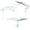 Afbeelding van Lifetime Garden Zweefparasol met Voet - Zwevende Parasol Kantelbaar - ⌀300 x 300 cm - Balkonparasol met