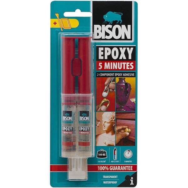 Afbeelding van Bison - Epoxy lijm voor Metaal, Steen, Beton, Polyester Reparatieset - Vloeibaar staal Transparant - 2