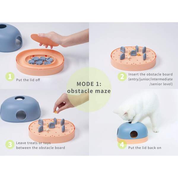 Afbeelding van 3-in-1 Interactief Kattenspeelgoed - Food Maze - Voederpuzzel - Blauw / Roze - c9a4 1a60 440d 88c8